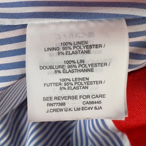 J Crew Womens Rhodes Blazer Firey Sunset Linen Lined Gold Button Preppy Size 00 - Picture 7 of 7
